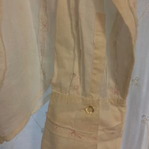 Johnny Was White with Pink embroidered stars detailing Top